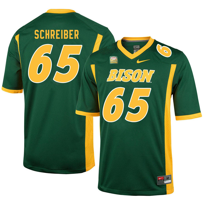Men #65 Joe Schreiber North Dakota State Bison College Football Jerseys Sale-Green